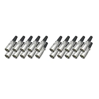 Abbildung von ARLI 20x XLR Stecker 3 polig male mit Zugentlastung Mikrofonstecker für Mikrofon Audio Kabel Musik Bühne Studio