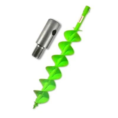 Abbildung von WERHE® Profi Bohrer, Erdbohrer für bohrmaschine 120 mm DoppelWelle robust mit m14 Adapter Pfahlbohrer Brunnenbohrer präzise Bohrspitze.