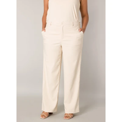 Abbildung von Base Level Curvy Stoffhose, mit Schlag und Viskose