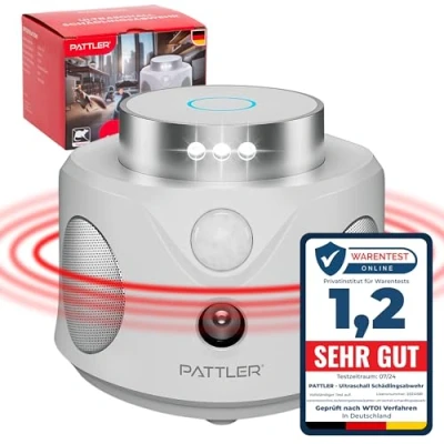 Abbildung von Pattler Ultraschall Tierabwehr 360 Mäuseabwehr Effektiv Mäuse vertreiben, 1 tlg., mit Ultraschallwellen optimiert für die Abwehr von Mäusen und Ratten