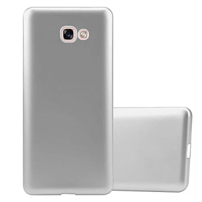 Abbildung von Cadorabo Hülle kompatibel mit Samsung Galaxy A7 2017 Schutzhülle TPU Silikon Case Metallic Design Slim Kratzfest Weiche Gummi Rundumschutz für in Silber