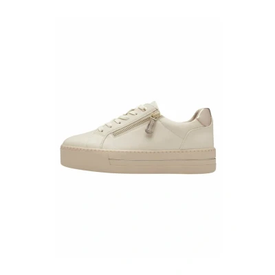 Abbildung von Jana Damen Plateau Sneaker mit Reißverschluss Vegan, Beige (Ivory), 40 EU