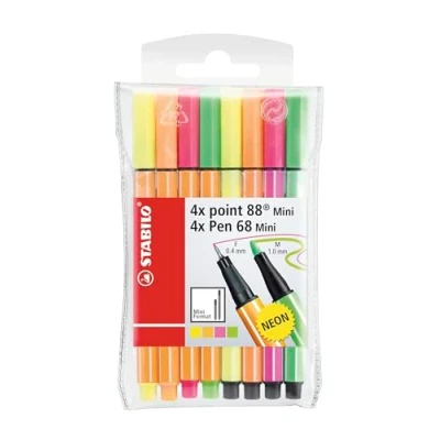 Abbildung von Fineliner &amp; Filzstifte STABILO point 88 Mini Pen 68 8er Pack Neonfarben