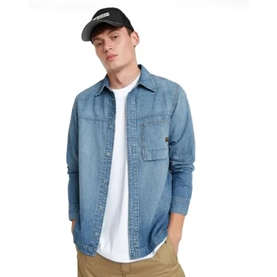 Abbildung von G Star Pocket Regular Hemd, Herren, Größe: Medium, Sun faded thames