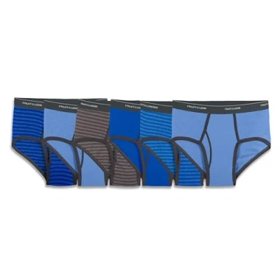 Abbildung von Fruit of the Loom Herren gestreift/einfarbige Modeslips Unterwäsche, 6er Pack Verschiedene Streifen/Feststoffe, M