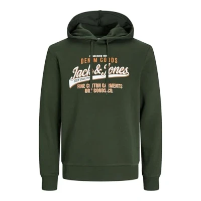 Abbildung von Jack &amp; Jones PLUS SIZE LOGO Kapuzenpullover, Herren, Größe: 5XL, Kombu green