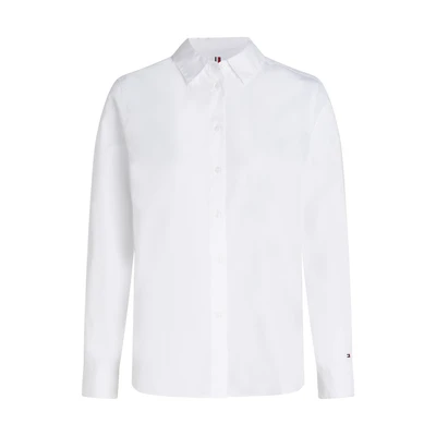 Abbildung von Tommy Hilfiger Regular Hemdbluse, Damen, Größe: 34, Optic white