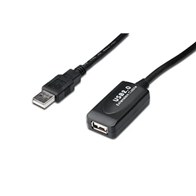 Abbildung von DIGITUS Aktives USB 2.0 Verlängerungskabel, Repeaterkabel, 20 m Länge, A Stecker auf Buchse, Plug &amp; Play, Stromversorgung über USB, Schwarz