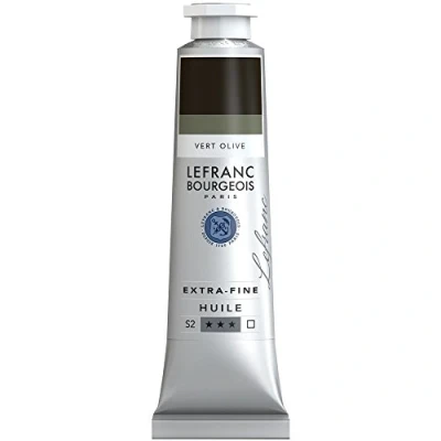 Abbildung von Lefranc Bourgeois 405110 extra feine Ölfarbe in Künstlerqualität aus hochwertigen Pigmenten, lebendige Farben, hohe Lichtechtheit, 40ml Tube Olivgrün