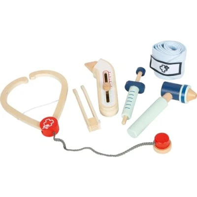 Abbildung von Small Foot Arzt Spielset, medizinisches Zubehör aus Holz, hochwertiges Rollenspielzeug, für Kinder ab 3 Jahren, 12548