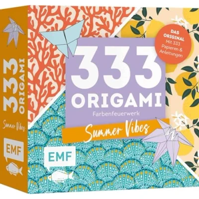 Abbildung von 333 Origami Farbenfeuerwerk: Summer Vibes Zauberschöne Papiere falten für dein Sommergefühl: Das Original: mit Anleitungen und feinen Papieren: Hochwertiges Papier sonnigen Motiven