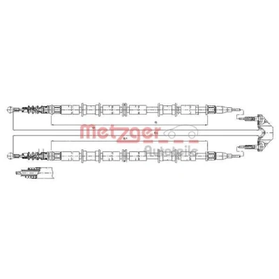 Abbildung von METZGER 11.5865 Handbremsseil hinten 1677/1495+1677/1495 Scheibenbremse COFLE OPEL: Zafira A