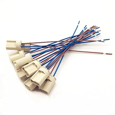 Abbildung von OMIGA 10 Stück G9 Fassung Keramik mit 0.5 mm²150 MM Teflondraht hoch Temperaturbeständiger Lampensockel für LED Halogenlampen Keramiksteckdose (250V/2A)