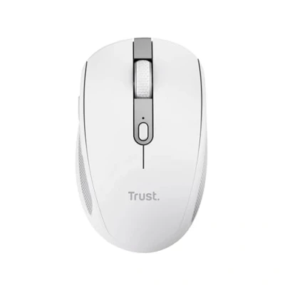 Abbildung von Trust Ozaa Leise Kabellose Maus Bluetooth + 2.4GHz, Kompakte Mehrgeräte Funkmaus, 60% Recyclingkunststoff, Wiederaufladbare Laptop PC Computer Windows Android Mac Weiß