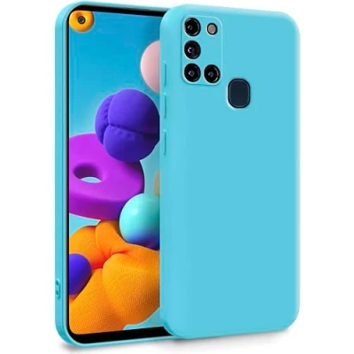 Abbildung von MyGadget Hülle für Samsung Galaxy A21s Zweilagige Handyhülle mit Kameraschutz Cover Innenfutter &amp; Silikon außen Türkis