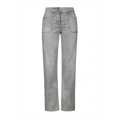 Abbildung von Street One WIDE LEG Flared Jeans, Damen, Größe: 32x28, Grau