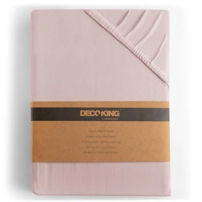 Abbildung von DecoKing Spannbettlaken 180x200 200x200 cm 100% gekämmte Baumwolle Lila Spannbetttücher Jersey Boxspringbett Amber 180 x 200
