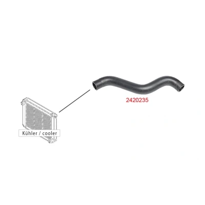 Abbildung von METZGER 2420235 Kühlerschlauch Motorkühler EPDM (Ethylen Propylen Dien Kautschuk) FIAT: 500 Schrägheck, C Cabrio
