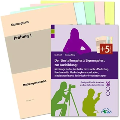 Abbildung von Der Einstellungstest / Eignungstest zur Ausbildung: Mediengestalter, Gestalter für visuelles Marketing, Kaufmann Marketingkommunikation, ... alle kreativen und gestalterischen Berufe