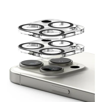Abbildung von Ringke Camera Glass [2 Stück] Kompatibel mit iPhone 16 Pro Max / Kameraschutz, HD Qualität Gehärtetes Glas Vollschutz Schutzfolie für Kamera