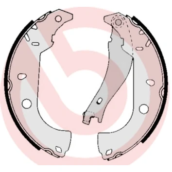 Abbildung von BREMBO S 23 511 Bremsbacken 229 42 mit Handbremshebel FIAT: Fiorino II Kastenwagen