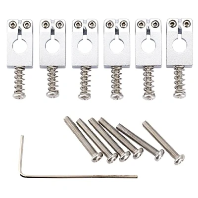 Abbildung von Musiclily Ultra 10,5mm Messing PRS Style Tremolo Saitenreiter Saddles für Strat E Gitarre, Chrom (6er Set)