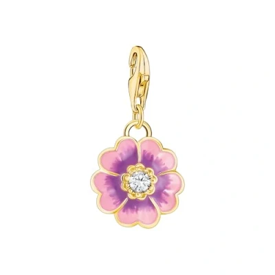 Abbildung von THOMAS SABO Charm Einhänger Flower, 2208 496 7, 565 mit Zirkonia (synth) oder Glas Keramik Stein