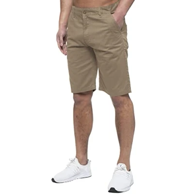 Abbildung von 989Zé ENZO Herren Chino Shorts, Baumwolle, normale Passform, Sommer, lässig, Smart Half Pants, beige, 40W