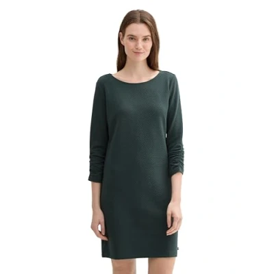 Abbildung von TOM Tailor Denim WITH Sleeve Detail Jerseykleid, Damen, Größe: XL, Dark gable green