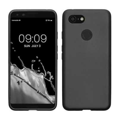 Abbildung von kwmobile Case kompatibel mit Google Pixel 3 Hülle Schutzhülle aus Silikon metallisch schimmernd Handyhülle Metallic Grau