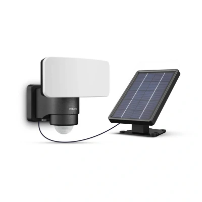 Abbildung von Philips Tylus ultraeffiziente Solar Sicherheitsleuchte für den Außenbereich mit Sensor, 5000K Tageslicht, 1000/50lm, Schwarz