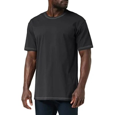 Abbildung von Urban Classics Heavy Oversized Contrast Stitch TEE Tshirt print, Herren, Größe: Large, Black/neongreen