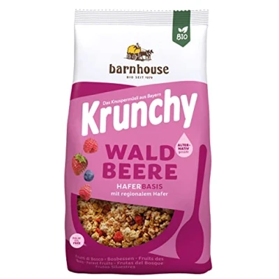 Abbildung von Barnhouse Krunchy Pur Waldbeere, 3er Pack (3 x 375 g Beutel) Bio