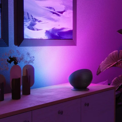 Abbildung von Smarthome LED Tischleuchte (Tischlampe mit Helligkeitsstufen 3000K 6500K und RGB Farbwechsel bunt, Stimmungslicht für indirekte Beleuchtung, Lampe dimmbar, Alexa, Google Assistant, Siri, 6W)
