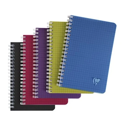 Abbildung von Clairefontaine 329535C Spiralbuch (Linicolor Intense, kariert, 110 x 170 mm, 50 Blatt) 1 Stück farbig sortiert