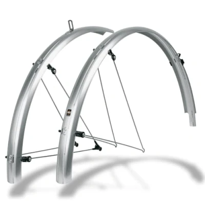 Abbildung von SKS GERMANY BLUEMELS BASIC 28&quot; 45MM SILVER SET Schutzblech Set, Fahrradzubehör (aus robuster Sandwich Konstruktion, ASR Sicherheitssystem, V Streben mit Festbrücken für flexible Anpassung), silber
