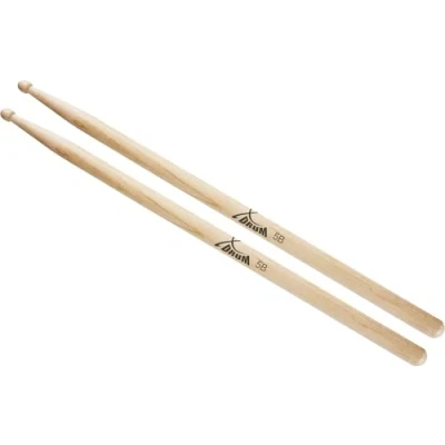 Abbildung von XDrum Schlagzeug Sticks 5B Wood Tip (runder Holzkopf, Länge: ca. 405 mm, 1 Paar)
