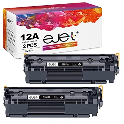 Abbildung von ejet 12A Toner Kompatibel für HP Q2612A Laserjet 1010 1012 1015 1018 1020 1022 1022n 1022nw 3020 3030 3050 3052 3055 M1005 M1319 M1319f (Schwarz, 2er Pack)