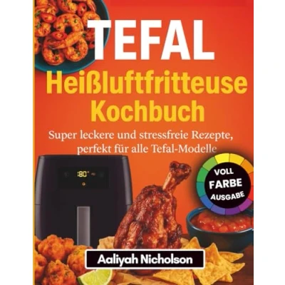 Abbildung von Tefal Heißluftfritteuse Kochbuch: Super leckere und stressfreie Rezepte, perfekt für alle Modelle (Vollfarbausgabe)