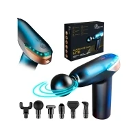 Abbildung von Extralink Massage Gun Lite Massagepistole, 6 austauschbare Spitzen, verschiedene Geschwindigkeiten, 24W Massagegerät, Nackenmassagegerät, Muskelmassagegerät, bis zu 3200 U/min, USB C, Entspannung