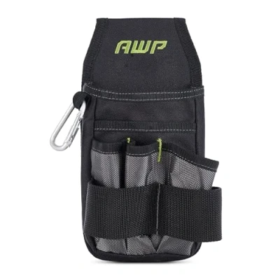 Abbildung von AWP Organizer Werkzeugtasche 7 Taschen und Schlaufen für die Organisation von Werkzeugen, robuste Metall Gürtelclip Befestigung