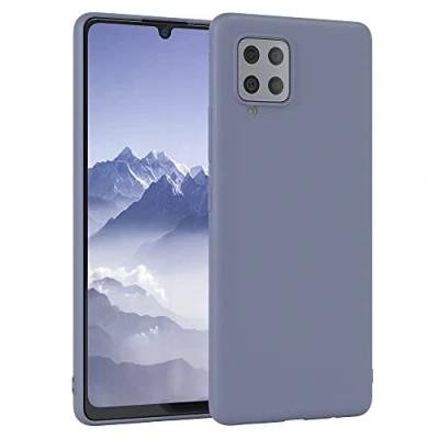 Abbildung von EAZY Case Silikonhülle für Samsung Galaxy A42 5G Hülle Silikon Blau weich stoßfeste Handyhülle Schutzhülle mit Kameraschutz Dünn Premium Schutz Cover TPU Phone Bumper in Eisblau