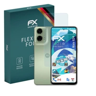 Abbildung von atFoliX Schutzfolie kompatibel mit Motorola Moto G24 Folie, ultraklare und flexible FX Displayschutzfolie (3X)