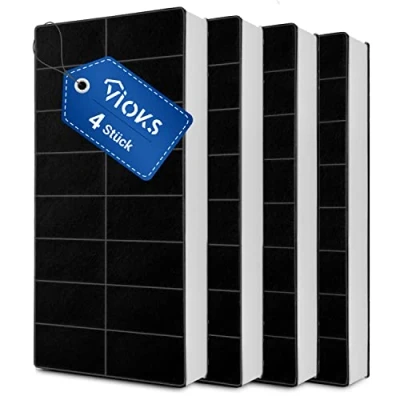 Abbildung von VIOKS Aktivkohlefilter Dunstabzug Filter SET 4x / Kohlefilter 430x175mm Ersatz für Neff Dunstabzugshaube 00296178/296178 Filtеr Dunstabzugshаube Bosch