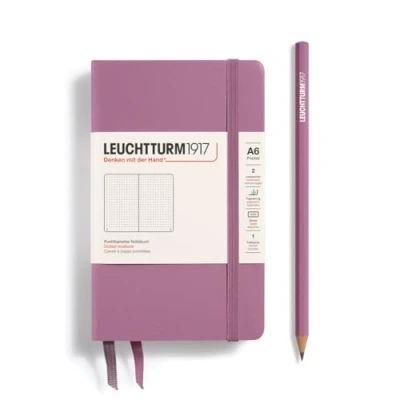 Abbildung von LEUCHTTURM1917 372354 Notizbuch Pocket A6, Hardcover Schreibbuch, 187 nummerierte Seiten, Dusty Rose, dotted