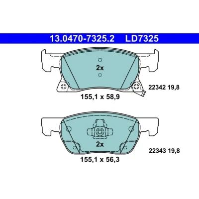 Abbildung von ATE Ceramic 13.0470 7325.2 Bremsbelagsatz mit akustischer Verschleißwarnung OPEL: Astra K Sports Tourer, Schrägheck
