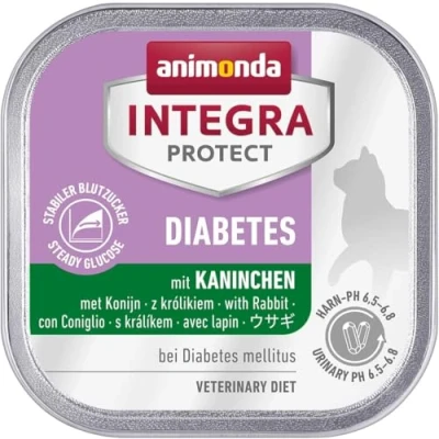 Abbildung von animonda INTEGRA PROTECT Katzenfutter nass Diabetes Kaninchen (16 x 100g), vom Tierarzt empfohlen bei mellitus, mit Veterinären entwickeltes Diätalleinfutter für erwachsene Katzen