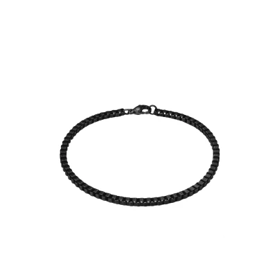 Abbildung von True Rebels Herren Armband aus Edelstahl schwarz Kastenarmband
