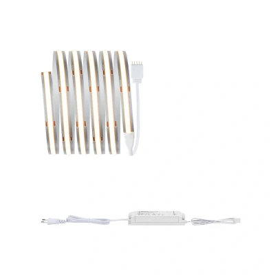 Abbildung von Paulmann 71048 MaxLED 1000 LED Strip Full Line COB Komplettset 1,5m 18W 1620lm 528LEDs/m 2700K 40VA dimmbar Silber Kunststoff