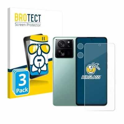 Abbildung von BROTECT Schutzglas für Xiaomi 13T Pro (Display+Kamera) (3 Stück) Schutzfolie Panzer Folie Glas [Extrem Kratzfest 9H, Anti Fingerprint,